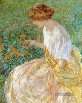  gelb Kunst - Die gelbe Blume alias der Künstler Frau im Garten Dame Robert Reid